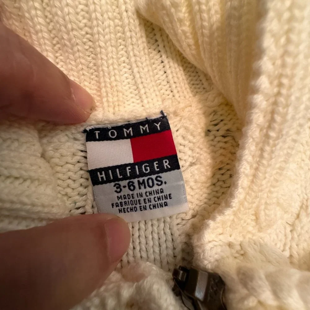 Tommy Hilfiger 100% cotton  size 3-6 months cable knit 2 piece sweater and skirt
